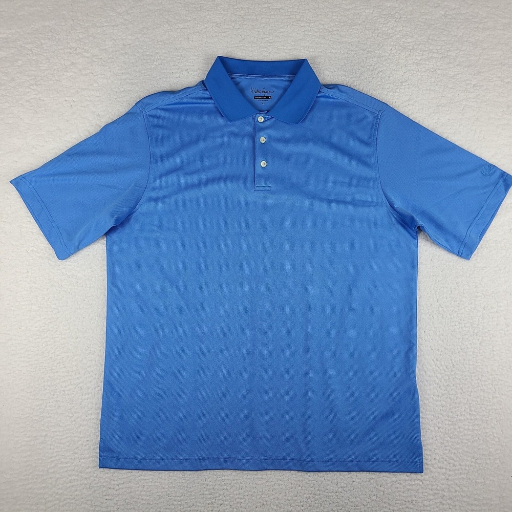 Walter Hagen Polo Shirt Mens XL Blue Hydro‎ Dri Performance Golf Short Sleeve *